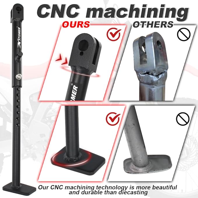 Xitomer Iron 0-4 inch Adjustable Kickstand Side Stand Fit for CRF300L / Rally 202-2025, CRF300LS 2023-2025 Motorcycle Adjustable Side stand