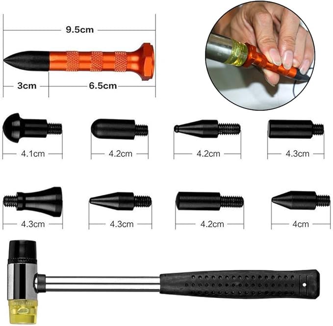Auto Dent Puller Kit, Car Dent Removal Set, Paintless Dent Repair Tool for Automobile/Refrigerator/Motorcycle Body Dent Remover