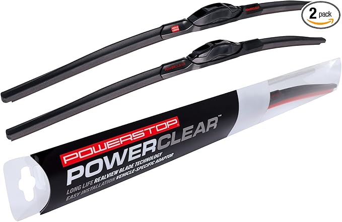 POWERSTOP PowerClear – PCK-2615-1 - Front 26" + 15" Windshield Wiper Blade Set, J-Hook Type For Mazda CX-50 [Model Specific]