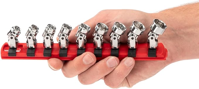 TEKTON 1/4 Inch Drive Universal Joint Socket Set, 9-Piece | SHD90110