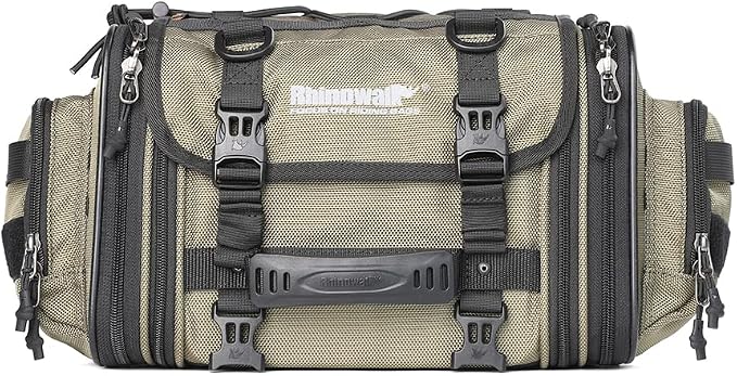 Rhinowalk Motorcycle Saddle Bag Motorbike Tail Bag Waterproof Expandable Pannier Bag Powersports Travel Luggage (Army Green，26L)