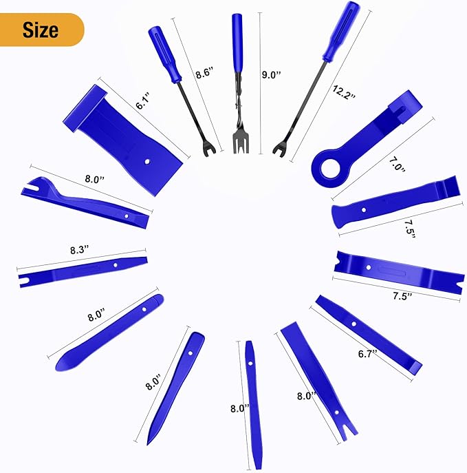 GOOACC 238Pcs Trim Removal Tool, Auto Push Pin Bumper Retainer Clip Set Fastener Terminal Remover Tool Adhesive Cable Clips Pry Kit Car Panel Radio Removal Auto Clip Pliers