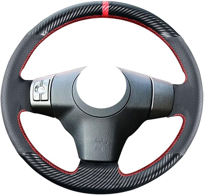DIY Stitching Carbon Fiber Steering Wheel Cover for Toyota RAV4 2006 2007 2008 2009 2010 2011 2012 / for Toyota Yaris Sedan 2007-2011 Leather Interior Accessories