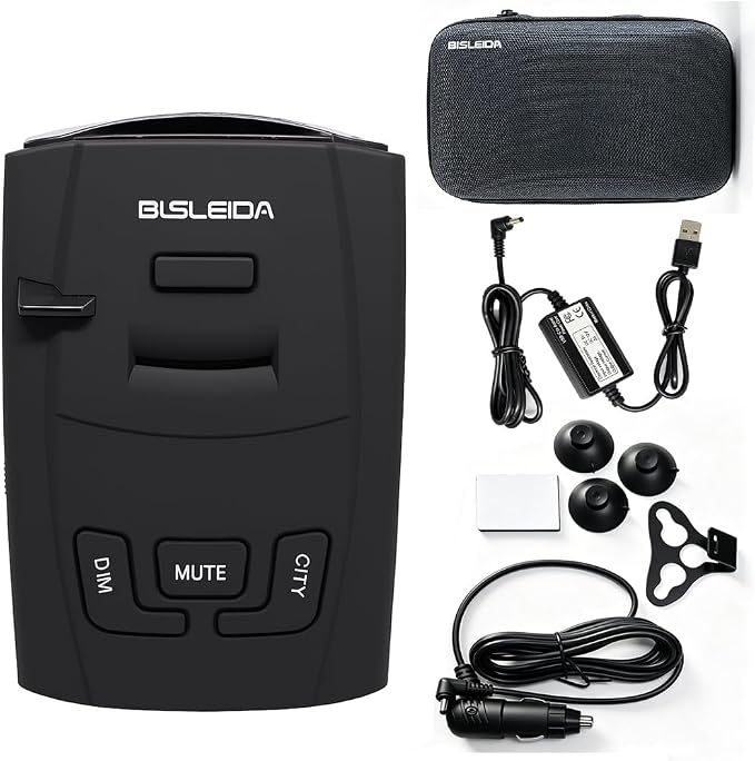 Radar Detectors for Cars American Laser X K KA Bands VG 2 Protection S360 with LaserEye Front Rear Police Scanner 12V Socket and Two Types of Chargers (BLSLEIDA S360C)