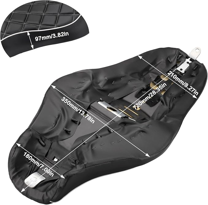 LKV Motorcycle 2-Up Driver Passenger Seats Front Driver Rear Cushion Pad Compatible with Harley Sportster Iron 883 1200 XL XR 48 72 Custom 2014-2016, Diamond