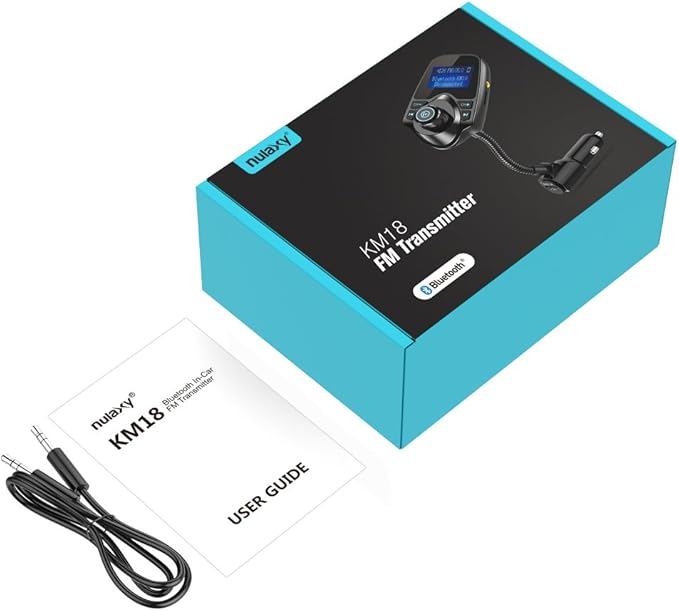 Nulaxy Bluetooth Car FM Transmitter Audio Adapter Receiver Wireless Hands-Free Car Kit W 1.44 Inch Display (F-Green)