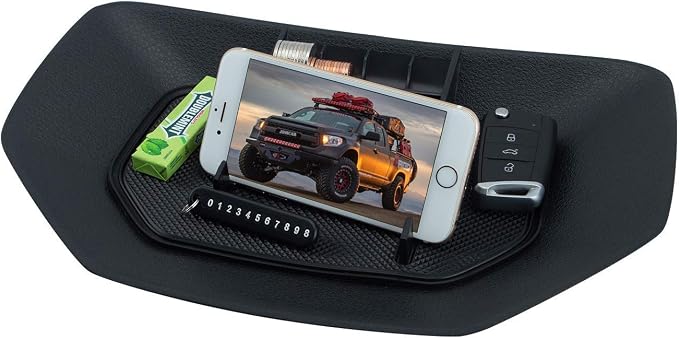 JDMCAR Full Center Console Tray (Red Trim) and Dashboard Organizer Compatible with Toyota Tundra 2014-2021