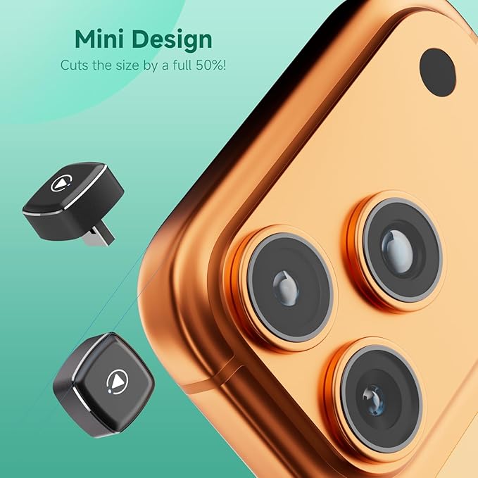 M1 Wireless CarPlay Android Auto Adapter, 2-in-1 Wired to Wireless Dongle, Aluminum Alloy & Glass Build, Mini Cable-Free Design, Dual 5G WiFi 6 for Cars with Factory Wired CP & AA