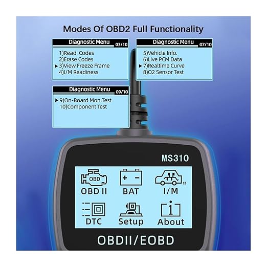 Automobile Fault Detector, Multi-Language Read Vehicle Information OBDII Scanner Vehicle OBD2 2Pcs Code Reader MS310 Car Diagnostic Scan Tool Work for Car Auto