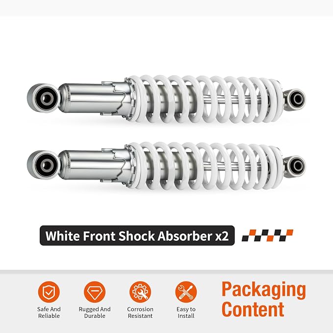 White Left & Right Front Shock Absorber For Yamaha Blaster 200 YFS200 1988-2006 2XJ-23350-20-36 2XJ-23350-00-36