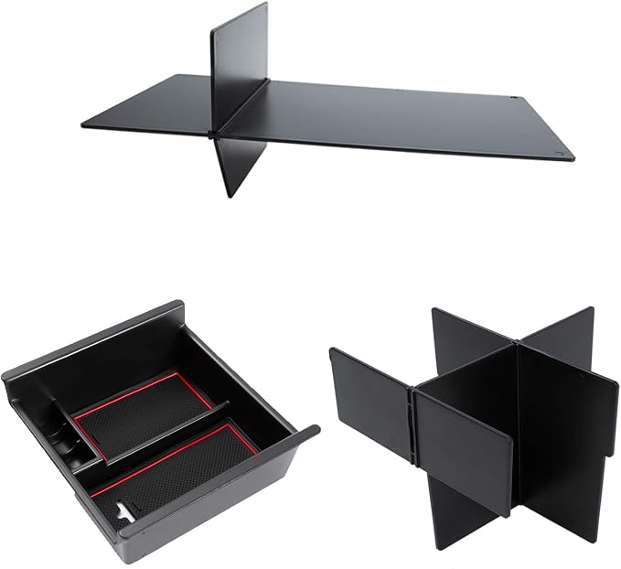 JDMCAR Compatible with Center Console Organizer (Red Trim), Divider and Glove Box Organizer Toyota 4Runner 2010-2023