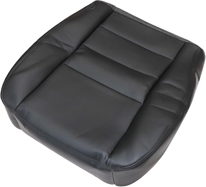 SecosAutoparts Driver & Passenger Side Bottom & Top Leather Replacement Seat Covers Black Compatible with F250 F350 F450 F550 Lariat Super Duty XLT 2002 2003 2004 2005 2006 2007