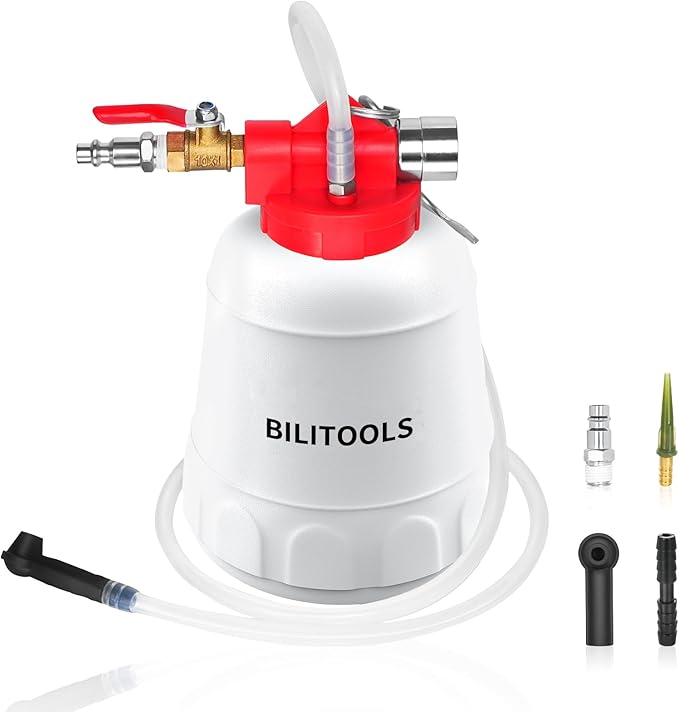 BILITOOLS 1L Universal Brake Bleeder Kit, Vacuum Brake Fluid Bleeding Tool | Pneumatic One Person Brake System Clutch Fluid Extractor Kit, Quick, Clean & Efficient