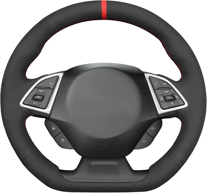 MEWANT for Camaro Steering Wheel Cover 2016-2024 Hand-Stitched for Chevy Camaro Car Steering Wheel Wrap