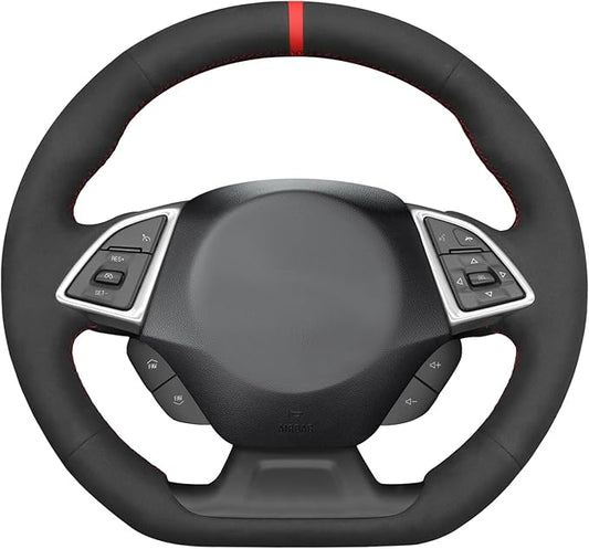 MEWANT for Camaro Steering Wheel Cover 2016-2024 Hand-Stitched for Chevy Camaro Car Steering Wheel Wrap