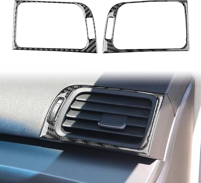 Black Soft Carbon Fiber car Interior Instrument Vents 2/Piece Decorative Stickers Suitable for Acura TSX 09-14 Carbon Fiber car Interior