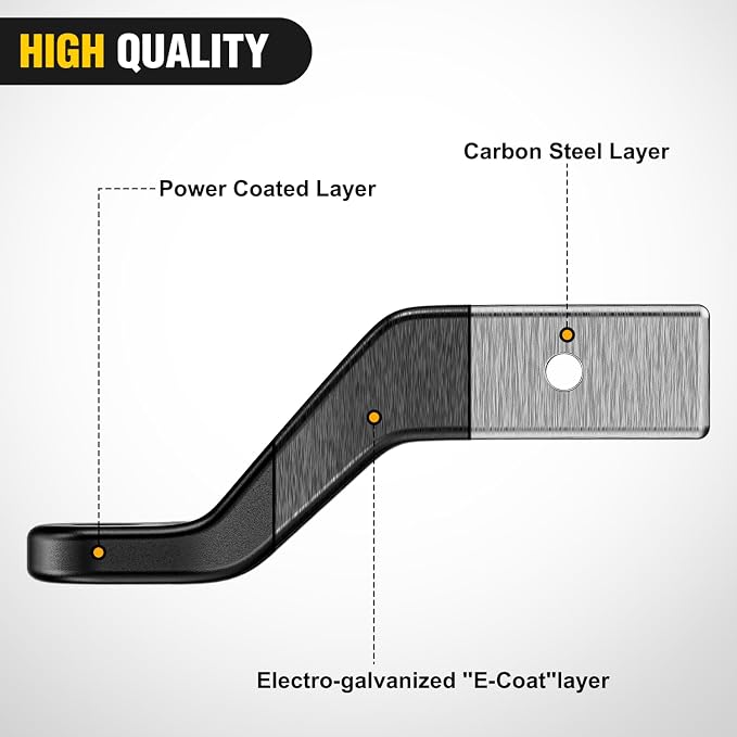 Nilight Trailer Hitch Ball Mount with 5/8" Hitch Pin Clip Fits 2-1/2 Inch Receiver Square 15000 lbs 4" Drop, 2-1/2" Rise, 1-1/4-Inch Hole, Gloss Black Powder Coat