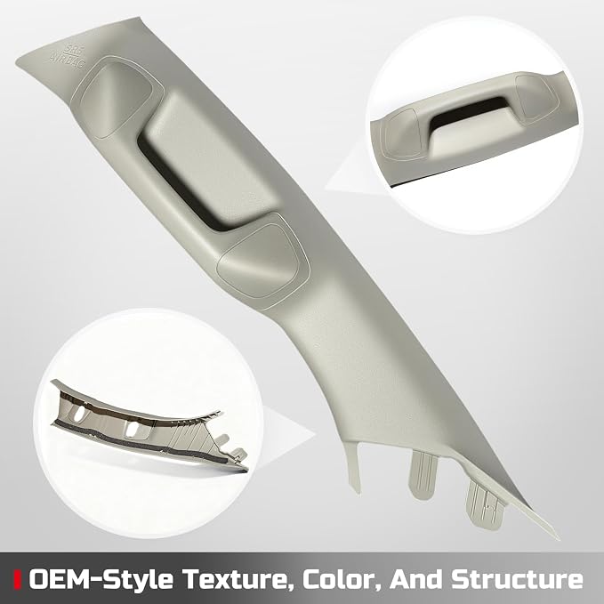 Driver Side A-Pillar Grab Handle for Toyota Tacoma 3rd Gen (2016-2023), OEM-Style Texture, Matches Passenger Side, Sturdy & No Creaking Noise, Easy Installation (Gray)