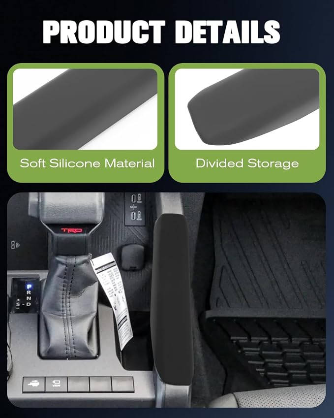 Toyota Tacoma Center Console Grab Handle Cover for 4th Gen 2024-2026 Tacoma Passenger Side Grab Handle Protector, Non-Slip Anti-Scratch Protective Silicone Sleeve, Tacoma N400 Interior Accessories