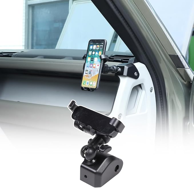 Alumium Alloy Dashboard Side Mobile Phone Holder Trim Compatible with Land Rover Defender 90 110 130 2020-2024 Car Central Control Car Phone Mount (Style B, Right)