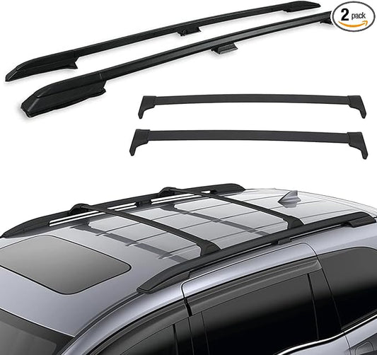 4Pcs Roof Rack Side Rails & Cross Bars Compatible with Honda Odyssey 2018 2019 2020 2021 2022 2023 2024 2025 2026 | Roof Rails Black Suitable for Carrying Luggage/Kayaks/Bicycles/Canoes