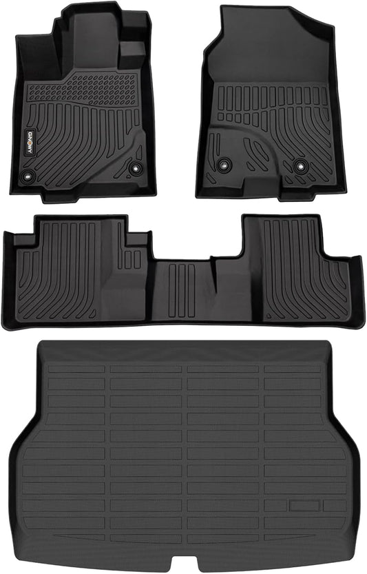 GINOWY- Floor Mats & Cargo Liner for Acura RDX 2016-2018, TPE All Weather Protection Car Mats RDX 2017, Custom for RDX Floor Liners Full Set, Anti-Slip Automotive Trunk Mat Accessories-Black