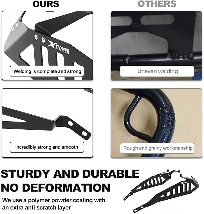 Xitomer Pannier Racks Compatible with 2025 2024 KLX230 Saddlebag Support Racks Fti for KLX230 2019-2025 Luggage Rack Side Carrier