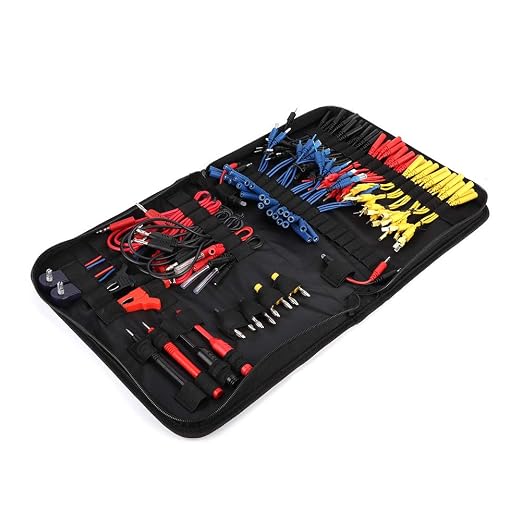 92Pcs Multifunction Automotive Circuit Test Leads Kit Diagnose Cables Wiring Accessories Kit with Carrying Bag Equipped with 2 Sets of LED Lights for European Japanese Made Terminals