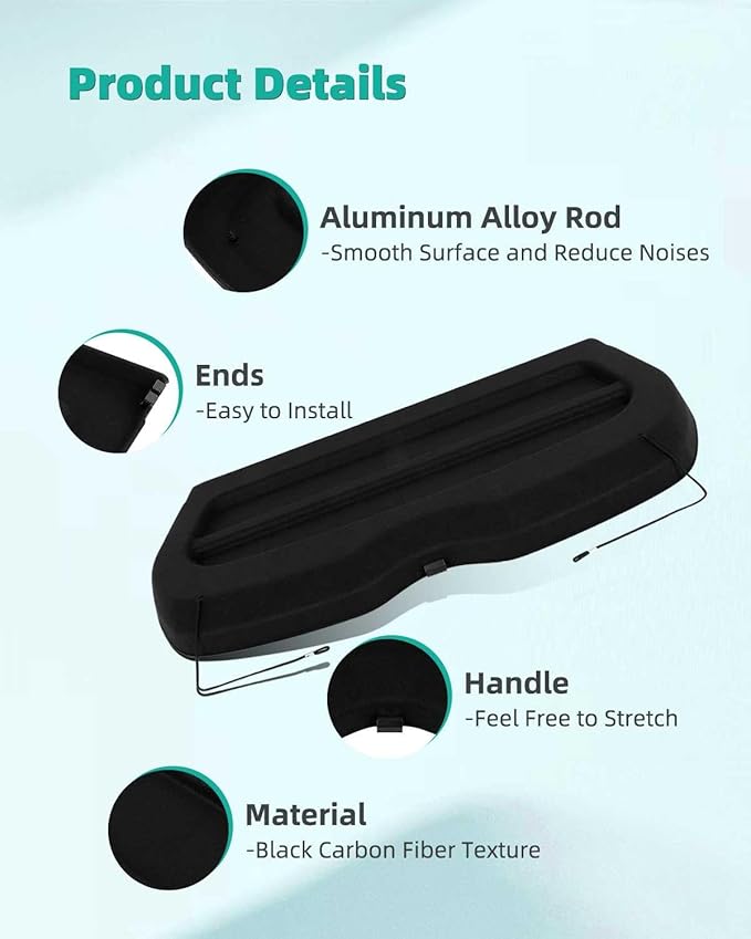 SCITOO Cargo Cover Shade 2018-2024 Fit for Nissan LEAF Accessories Rear Trunk Anti-Peeping Privacy Security Shade Luggage Cover