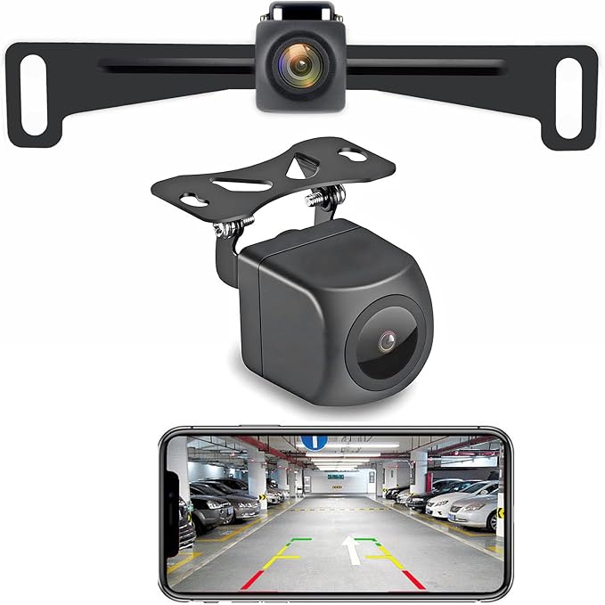 YEOIZO Wireless License Plate Backup Camera for Car/SUV - No Drilling WiFi HD 160° View, Waterproof Reverse/Rear View Camera with Real-Time Signal, Compatible iPhone/Android/iPad (Parking/Hitch Aid)