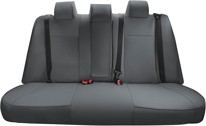 FH Group Custom Fit Seat Covers Specifically Made for 2012-2017 Toyota Camry LE | SE | XSE | XLE - Faux Leather, Waterproof Car Seat Cover, Rear Set Solid Gray