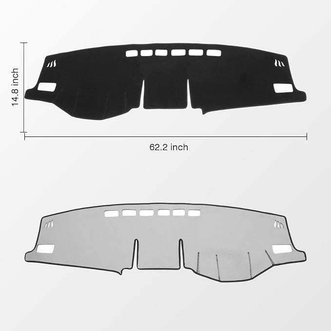 KUST Black Dash Cover Mat for Toyota RAV4 2019-2025 Left Hand Driving Non-Slip Dashboard Cover Interior for RAV4 Accessories Custom Fit Dash Mat Sunshade Windshield Glare