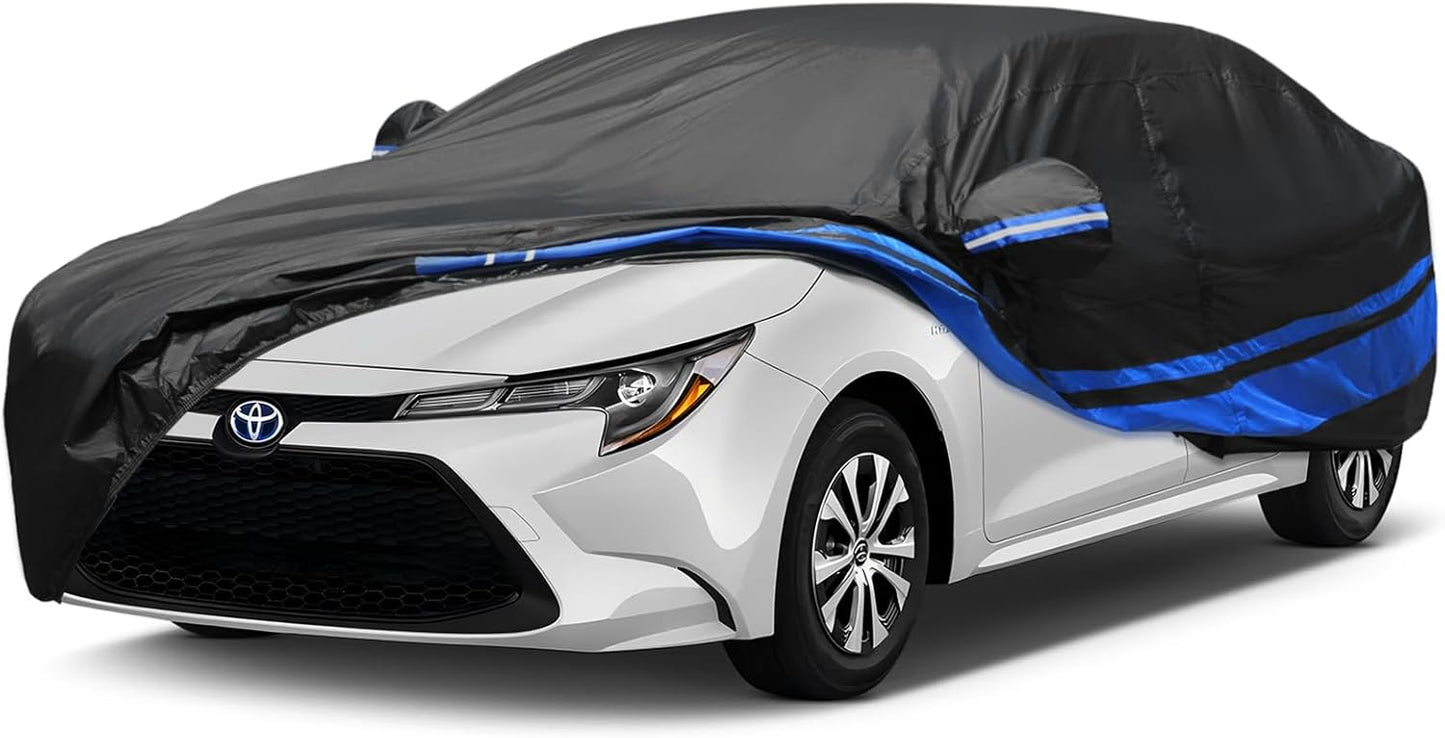 10-Layer for Toyota Corolla Car Cover Waterproof All Weather for Automobiles, Outdoor Full Exterior Covers Rain Snow UV Protection with Door Zipper, Fit for Toyota Corolla 2000-2024