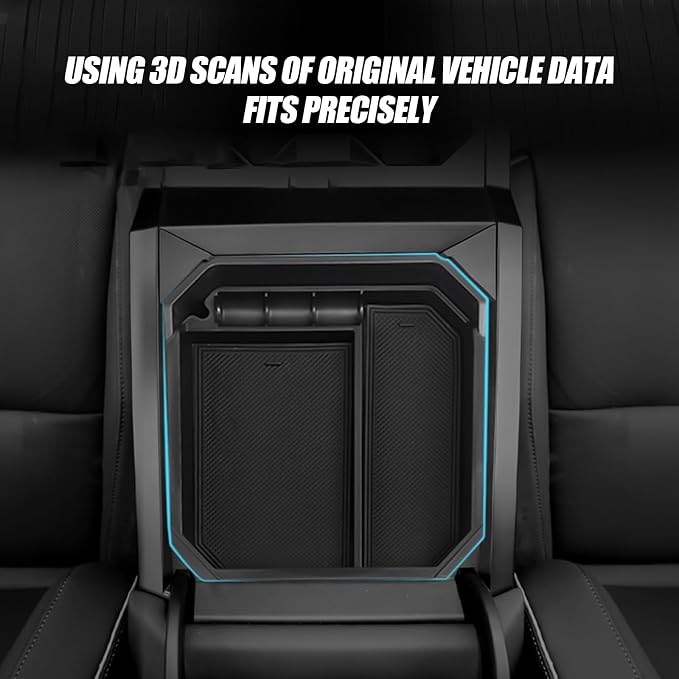 Tlyard Double Layer Center Console Organizer for Tesla Cybertruck 2024 2025 2026, 2pcs ABS Console Tray Insert storage box for Cybertruck Accessories