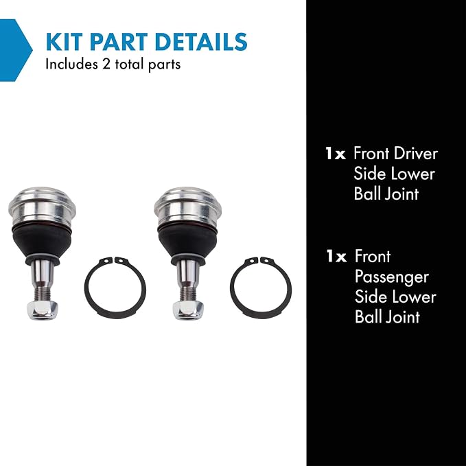TRQ Front Lower Driver and Passenger Side Ball Joint Set Compatible with 1991-96 Dodge Stealth 1991-99 Mitsubishi 3000GT