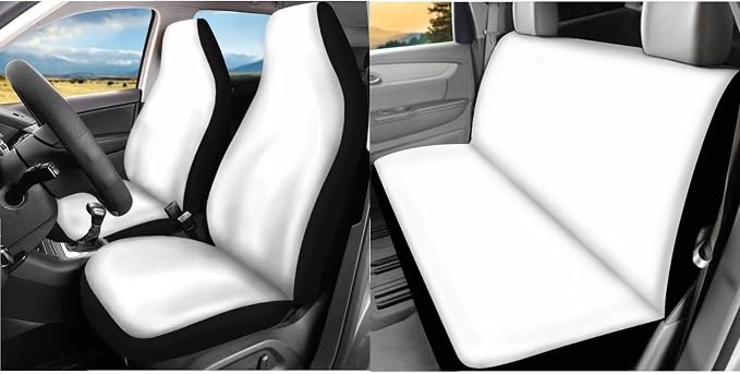Boho Fern Flower Insect Butterfly Snail Mushroom Print Car Seat Covers 13PCS Car Accessories Steering Wheel Covers+Seat Belt Pads+Coaster+Key Ring+Lipstick Holder Auto Interior Decor,Black