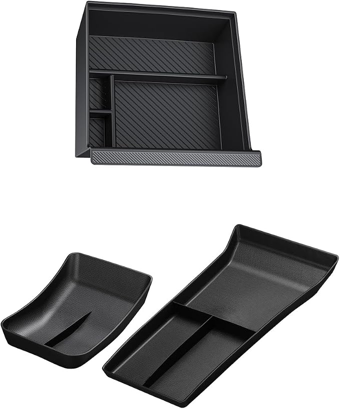 BASENOR 2022-2026 Tesla Model S Model X Center Console Organizer and Lower Center Console Organizer