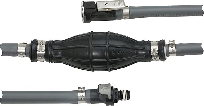 Attwood Yamaha Marine Fuel Line Kit, EPA Compliant, 6 Feet Long, 3/8-Inch Diameter Hose with Tank & Engine Fittings, includes Sprayless Connectors (Tank-side Fitting), Primer Bulb, 93806YUS7