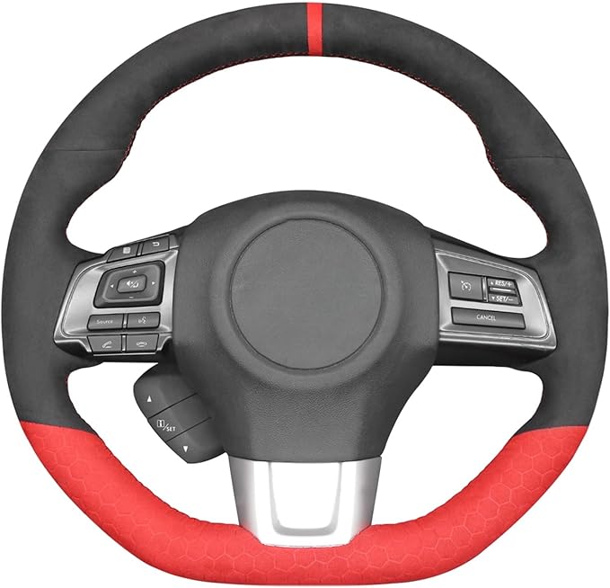 MEWANT Hand Stitched Car Steering Wheel Protector Wrap Cover for Subaru WRX 2015-2021 / WRX STI 2015-2021 Steering Wheel Cover Accessories