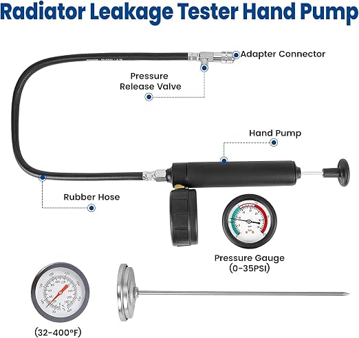 28PC Radiator Coolant Pressure Tester Kit, Cooling System Pressure Leak Tester, Coolant Vacuum Refill Tool