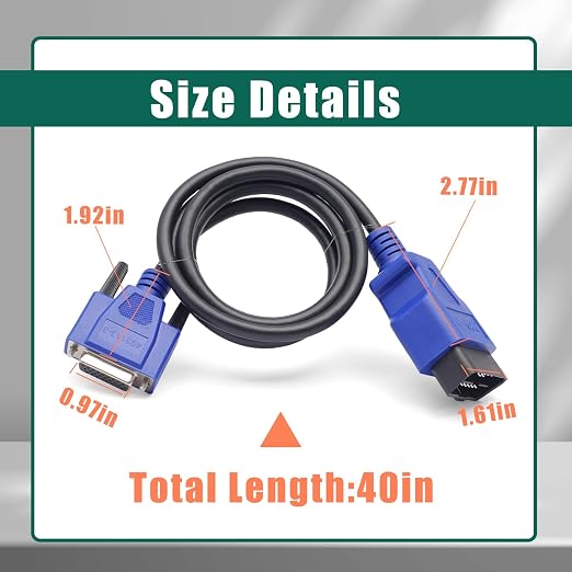 YUXIVCNE 493113 16-Pin OBD2 Diagnostic Cable Adapter for Nexiq USB Link 2 & 3 for J1962 Vehicles Replacement for Ford for GM for Dodge for Volvo for Mack for Isuzu for Hino