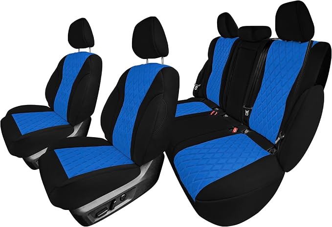 FH Group Custom-Fit Car Seat Covers Specifically Made for 2021-2026 Nissan Rogue, Full Set Blue Ultraflex Neoprene Waterproof Automotive Seat Cover