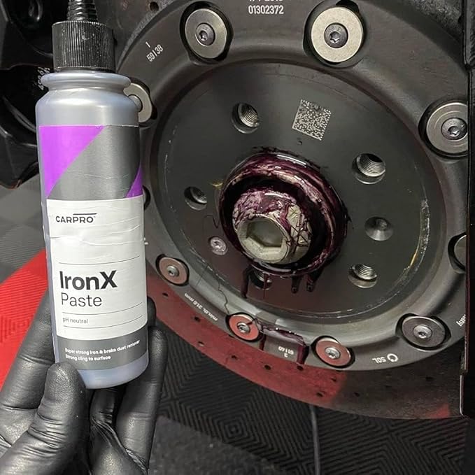 CARPRO IronX Paste Concentrated Iron Remover - Clings to & Dissolves Baked on Brake Dust on Clear Coated, Chrome, or Alloy Wheels - 500ml (17oz)