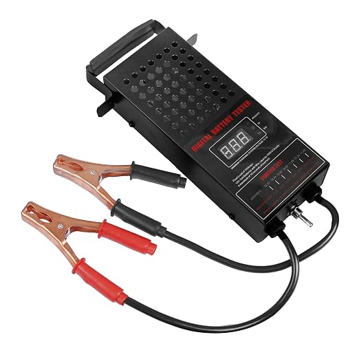 6/8/12/14/16/24V Battery Load Tester Automotive Battery Analyzer Car Battery Tester Voltmeter Tester with LCD Display,Cable Clamps