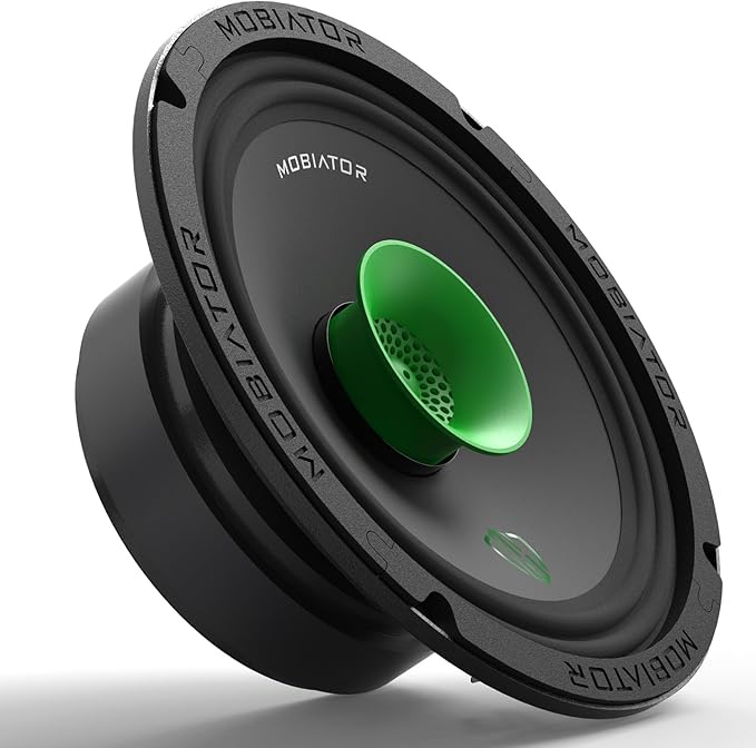 MB-M65T 6.5" 2-Way Pro Audio Midrange Coaxial Speakers, 360W Max, 4-Ohm, 1.5" Voice Coil, with Built-in Bullet Tweeters, Easy to Install in Cars/Trucks/Doors (Pair)