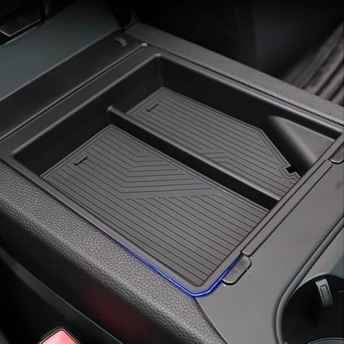 Car Central Control Armrest Storage Box Center Console Organizer Tray Storage Box For Porsche Cayenne 2024-2026 Interior Accessories Gear Shift Panel Storage Tray Insert Box (Style 1 Black)