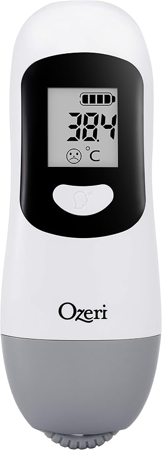Ozeri Forehead Thermometer, ISO 80601-2-56 Medical-Grade with Silent Fever Alarm and Battery-Free Kinetic Activation