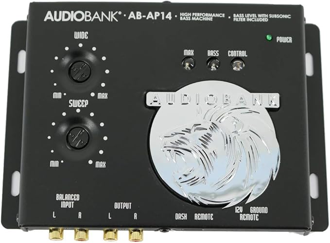 AudioBank 1/2 Din Car Audio Digital High Performance Bass Control Machine Including Bass Processor, Bass Maximizer & Sound Restoration for Subwoofer with Bass Knob (AB-AP14)