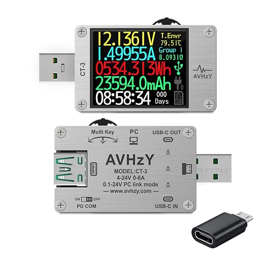 USB Power Meter USB 3.1 Tester Digital Multimeter Current Tester Voltage Detector Lua Interpreter Integrated DC 26V 6A PD 2.0/3.0 QC 2.0/3.0/4.0 pps Trigge
