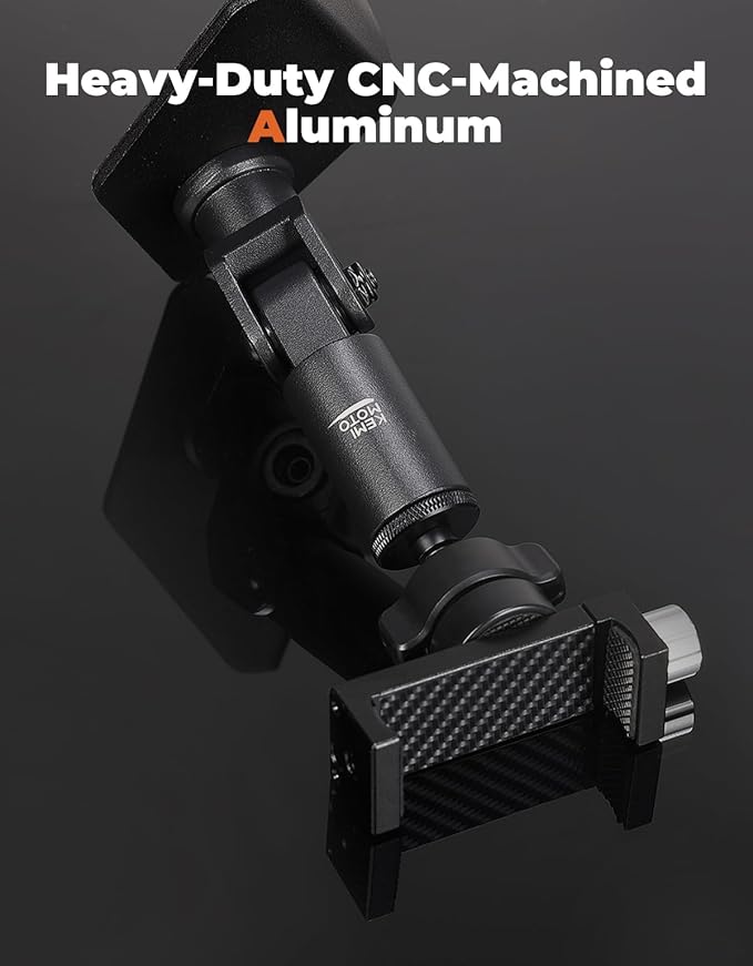 KEMIMOTO X3 Phone Mount, CNC Aluminum Dashboard 360° Adjustable Cell Phone Holder, Compatible with Can-Am Maverick X3 and MAX Models, Mobile Phones Stand